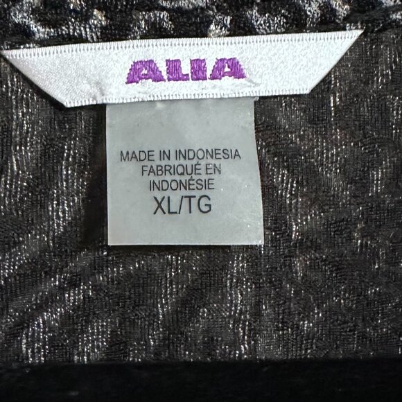 Alia Grey Animal Print Blouse Size XL 3/4 Sleeve NWT Women's - Picture 2 of 7